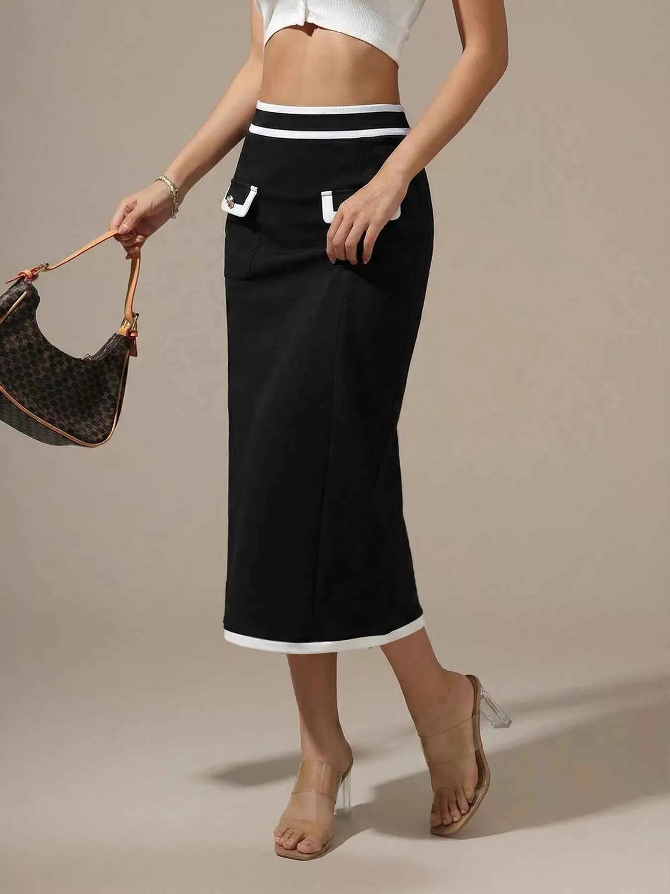 Contrast Trim Skirt