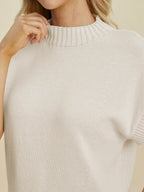 Sarah Express Women’s Plus Size Short Sleeve Mock Neck Viscose Sweater
