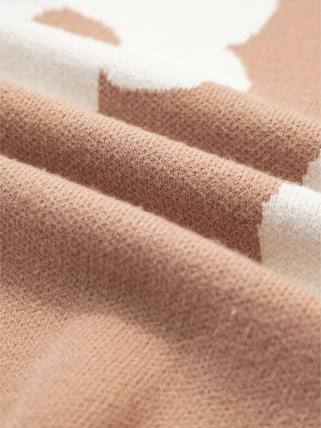 Sarah Express Women's Flower Pattern Contrast Striped Baggy Sweater