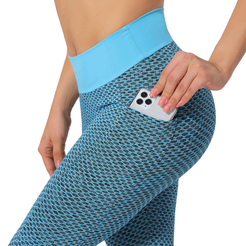 Sarah Express Women's Hip Lifting High Waist Yoga Pants Sports Leggings Nine Length