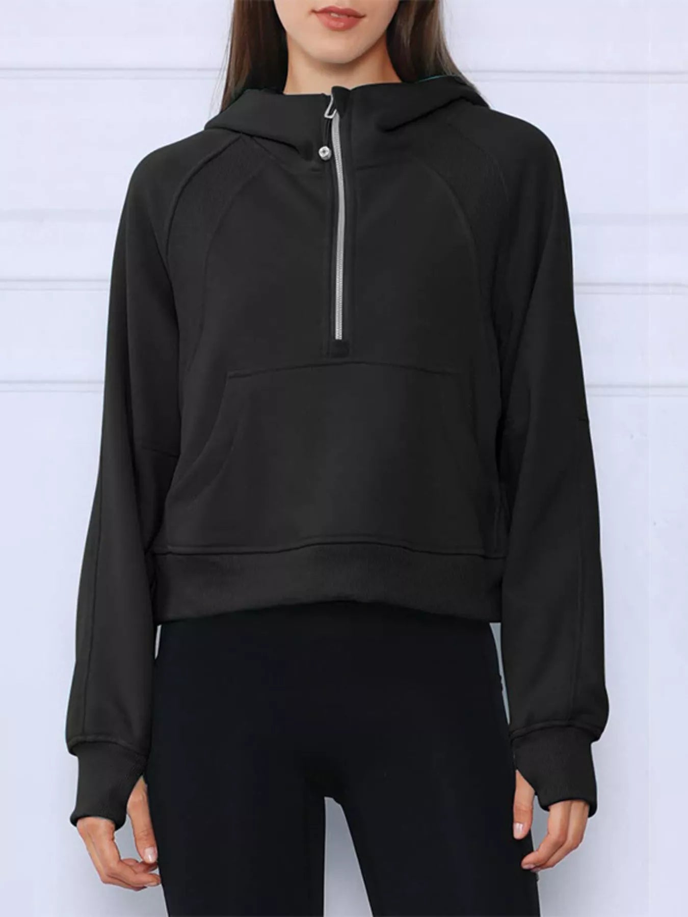 Sarah Express Women's Half-Zip Kangaroo Pocket Hoodie