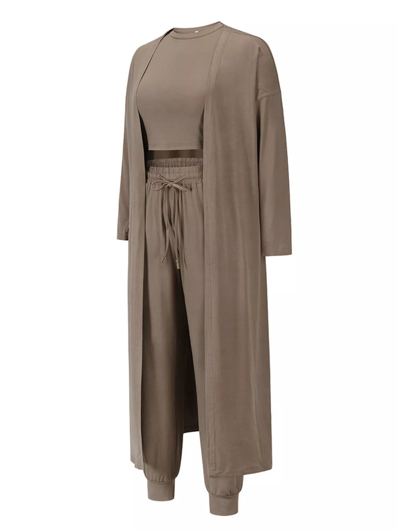 Sarah Express Women's 3 Piece Lounge Set - Tank Top Cardigan Pants Outfit with Pockets