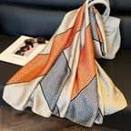 Sarah Express Women's Lightweight Silk Scarf Plaid Sun Protection Shawl Spring Summer