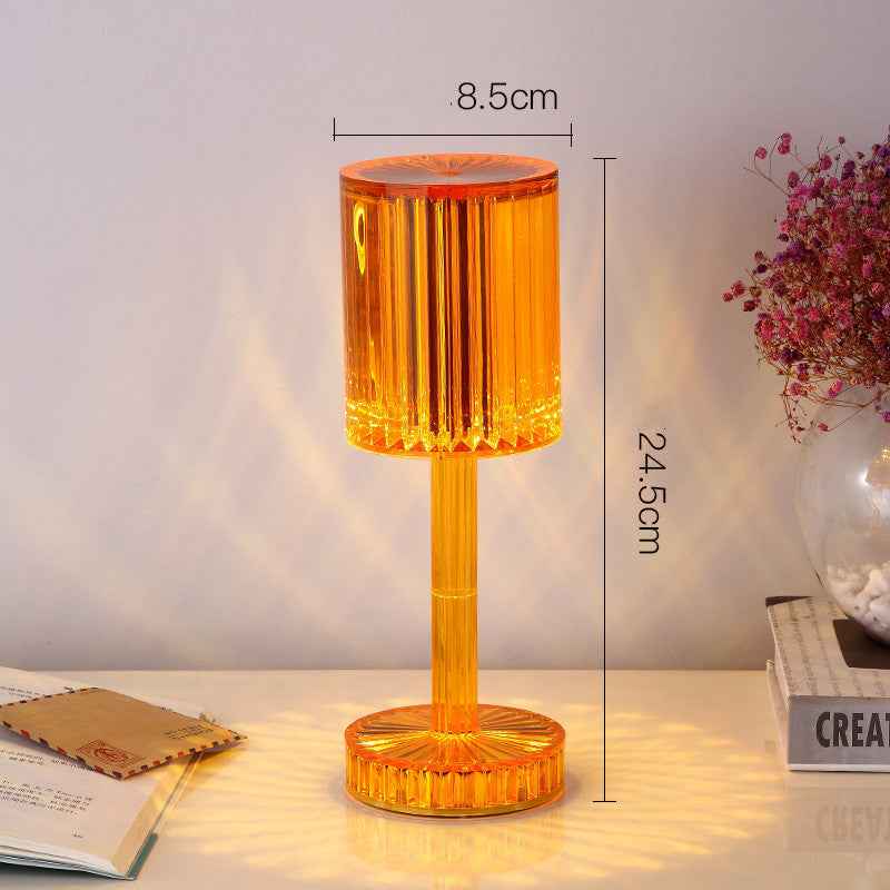 Sarah Express Crystal Diamond Table Lamp - Touch Dimmable LED Night Light for Bedroom Amber USB