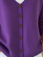 Sarah Express Women's V-Neck Button-Down Knit Cardigan Plus Size