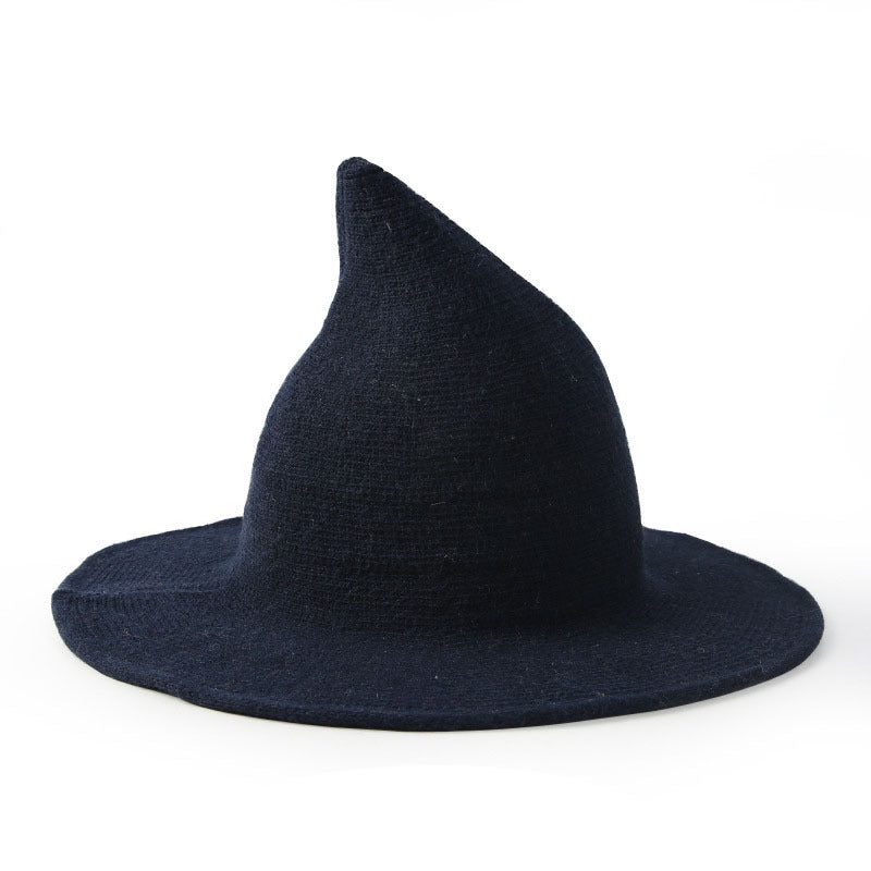Sarah Express Wool Witch Wizard Hat Wide Brim High Crown Hand-Painted