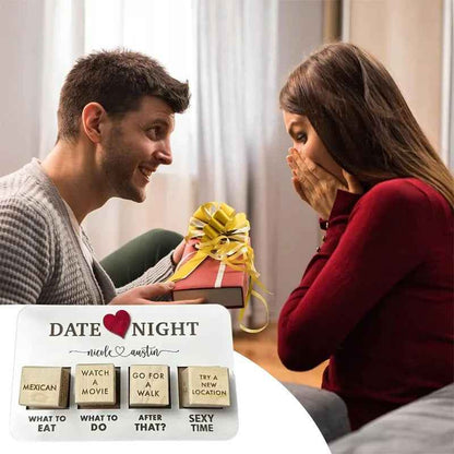 Sarah Express Wooden Date Night Dice Game for Couples - Romantic Date Night Ideas Gift Set