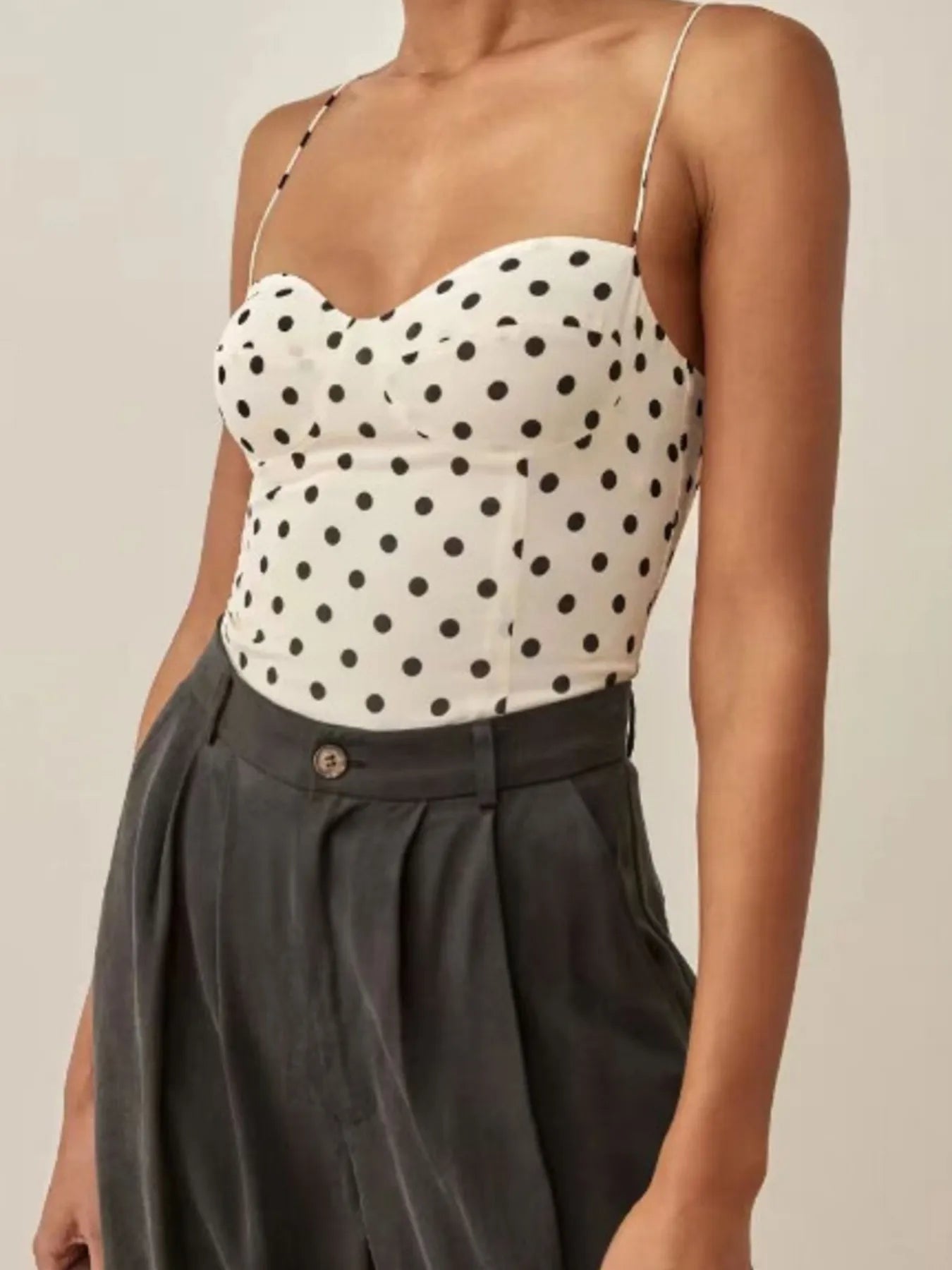 Sarah Express Women's Printed Smocked Cami Top Dot