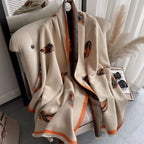 Sarah Express Women's Oversized Cashmere-Like Scarf Shawl Jacquard Tassel Fringe
