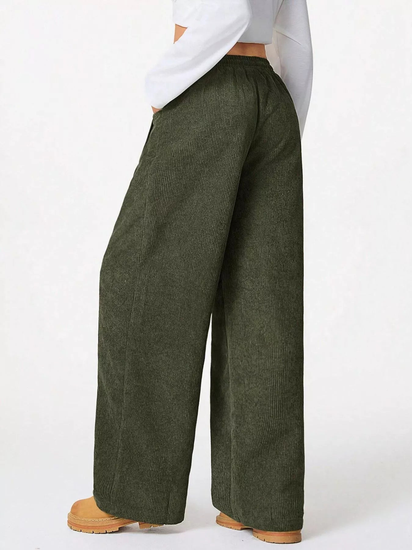 Sarah Express Women's Casual Corduroy Wide Leg Pants