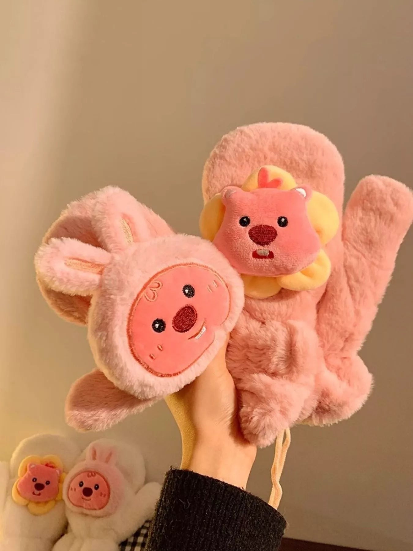 Sarah Express Women's Cartoon Plush Warm Winter Gloves