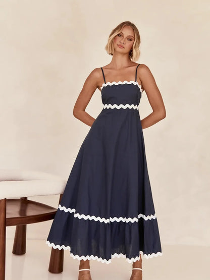 Sarah Express Women's Spaghetti Strap Maxi Dress Dark Blue