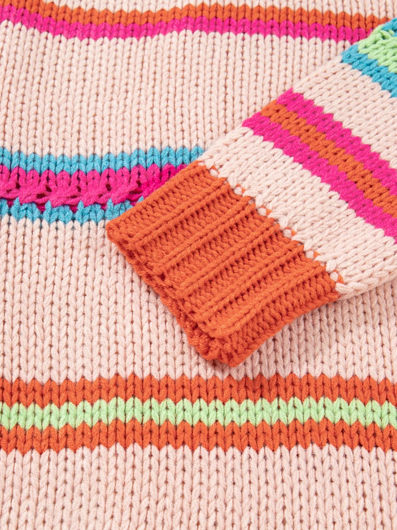 Sarah Express Women's Open Front Striped Pattern Knit Oversize Cardigan