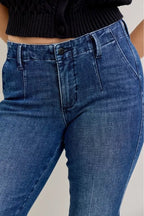 Sarah Express Women’s Plus Size Mid Rise Bootcut Jeans with Welt Pockets