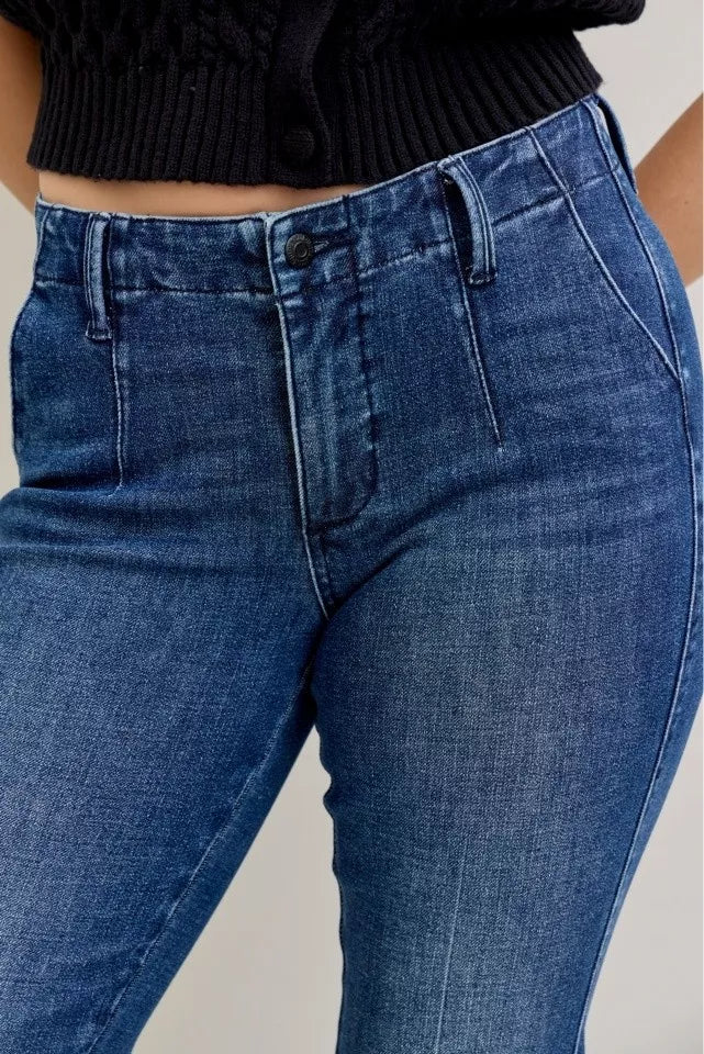Sarah Express Women’s Plus Size Mid Rise Bootcut Jeans with Welt Pockets