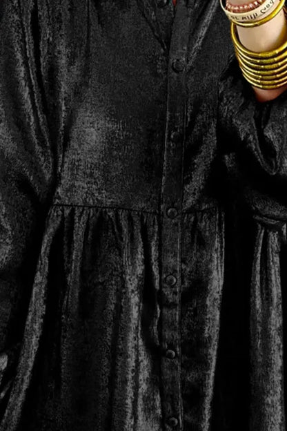 Sarah Express Women's Metallic Sheen Long Sleeve Mini Dress