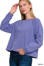 Sarah Express Women's Fleece Raglan Round-Neck Sweatshirt