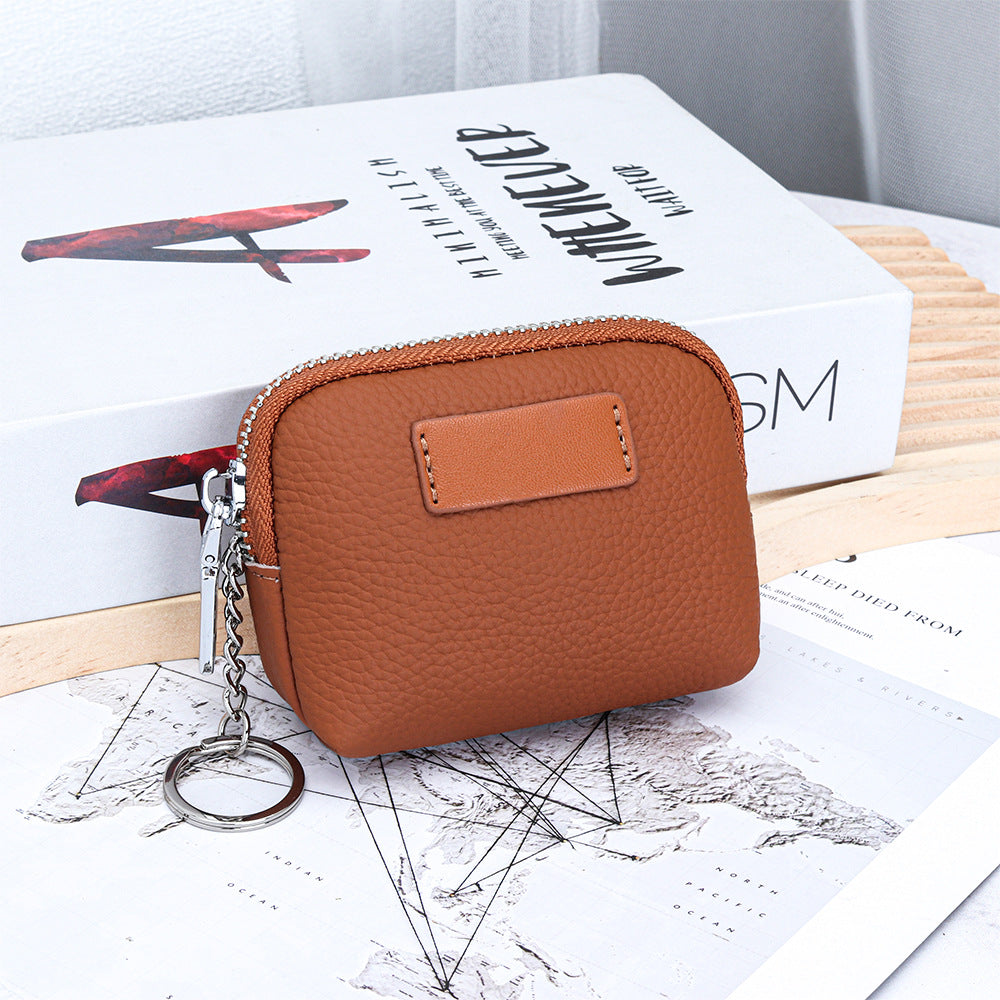 Sarah Express Mini Genuine Leather Wallet for Women – Slim Compact Bifold Card Holder Brown