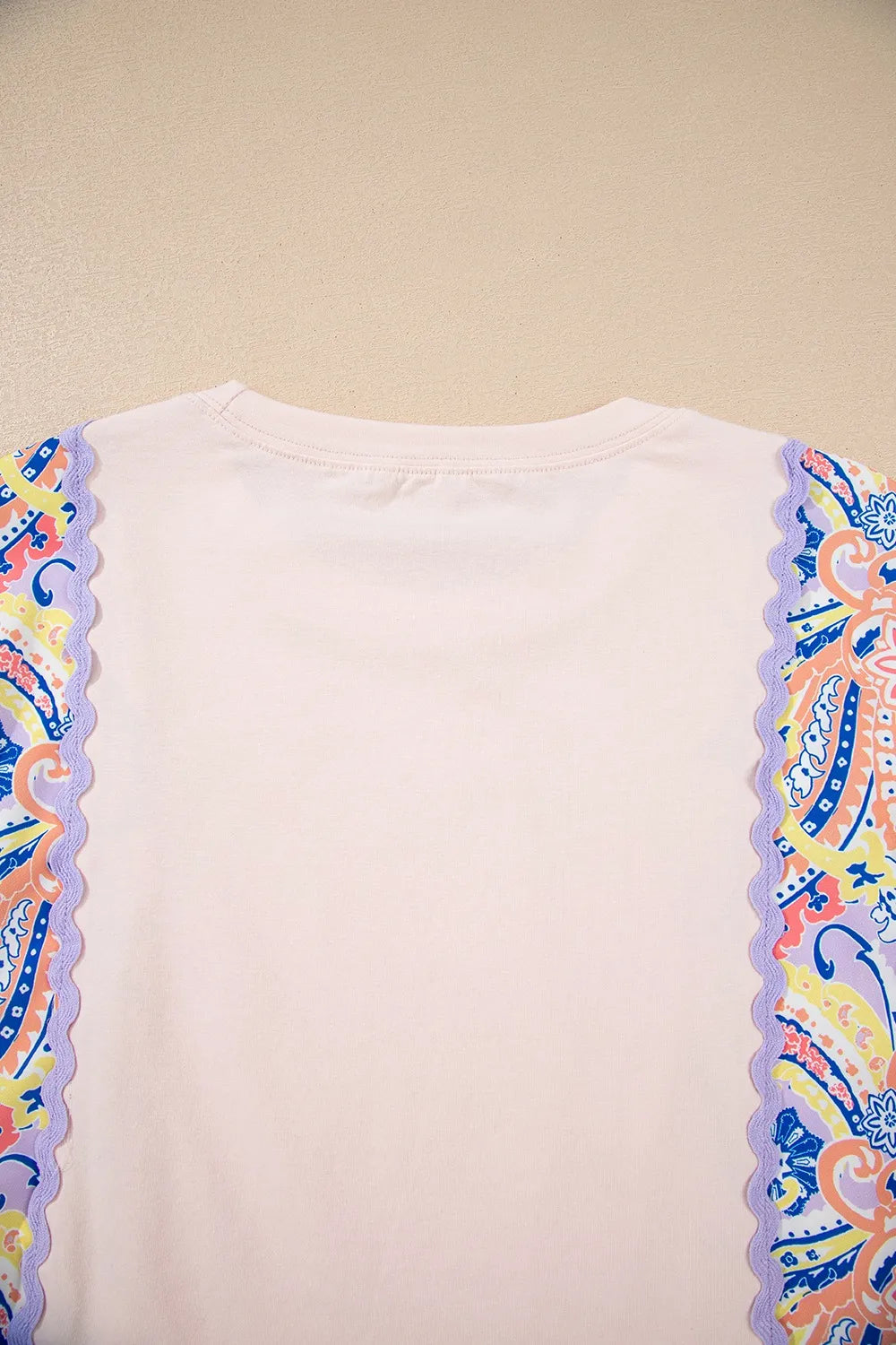 Sarah Express Women's Paisley Print Plaid Long Sleeve Oversized Top