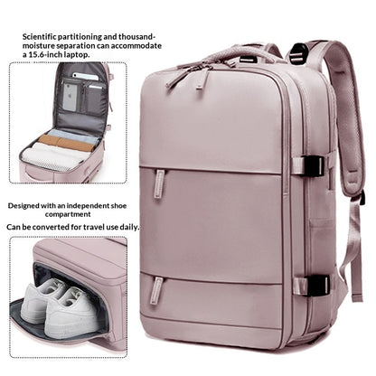 Sarah Express Men's Waterproof Laptop Backpack | Travel & Business Nylon Bag with Dry-Wet Separation 2210 Small Lotus Root Pink