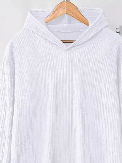 Sarah Express Women's Textured Long Sleeve Hoodie and Pants Set