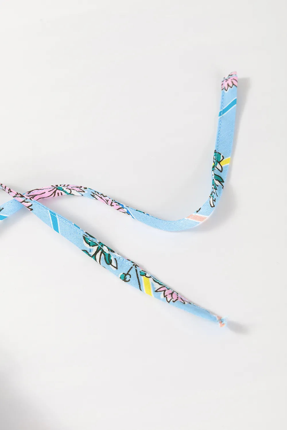 Sarah Express Women's Smocked Floral Print Tie Neck Blouse