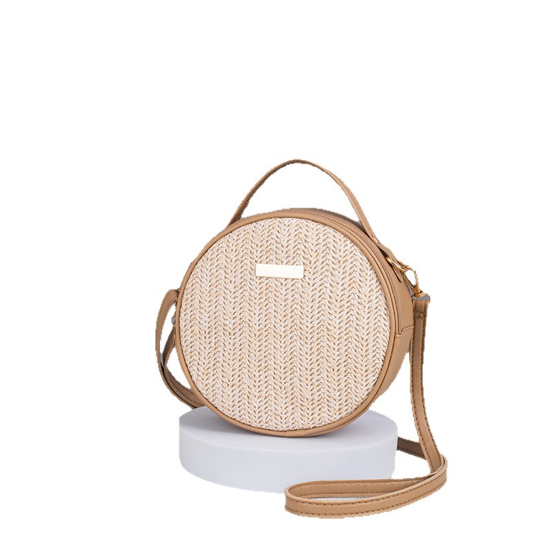 Sarah Express Woven Straw Round Bag
