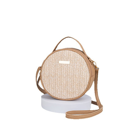 Sarah Express Woven Straw Round Bag
