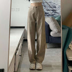 Sarah Express High Waist Wide Leg Jeans for Women Cotton Khaki Retro Straight Pants