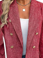 Sarah Express Women's Double-Breasted Lapel Collar Blazer