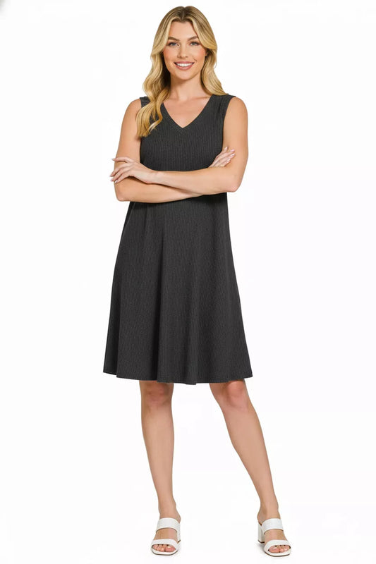 Sarah Express Women's Raised Rib Sleeveless Mini Dress