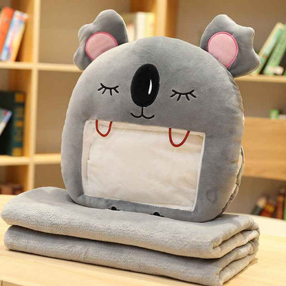 Sarah Express Multifunctional Hand Warmer Pillow with Phone Pocket & Blanket - Plush Winter Comfort Cushion Koala