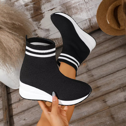 Sarah Express Women's Breathable Mesh Ankle Boots - Mid Heel Casual Boots