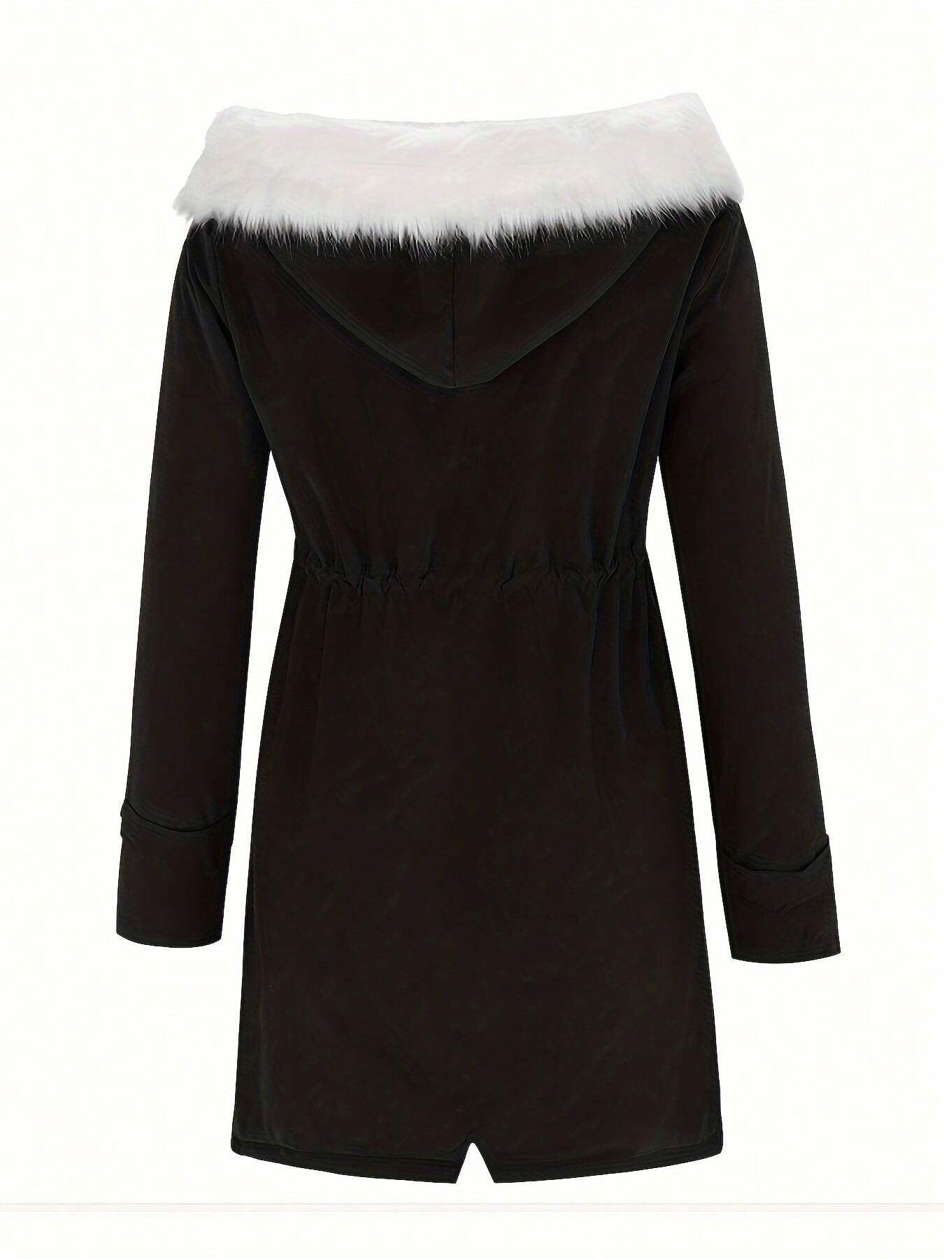 Women's Needle Winter Faux Fur Hooded Parka Coat