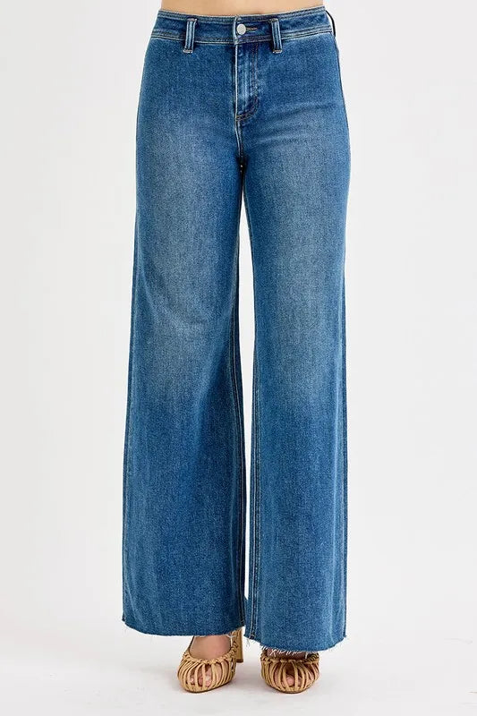 Sarah Express Women’s High-Waisted Wide Leg Jeans Casual
