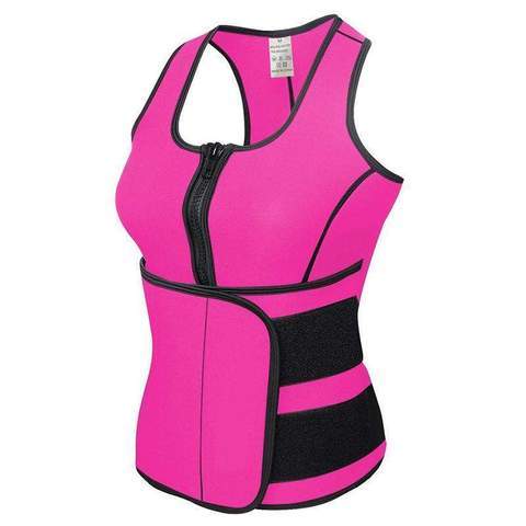 Sarah Express Women's Neoprene Body Sculpting Waist Trainer Vest Zipper Front Sports Waistcoat