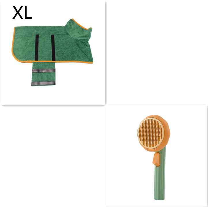 Sarah Express Self-Cleaning Pet Grooming Brush for Cats & Dogs - 232 Steel Needles Massage Comb Green Green XL