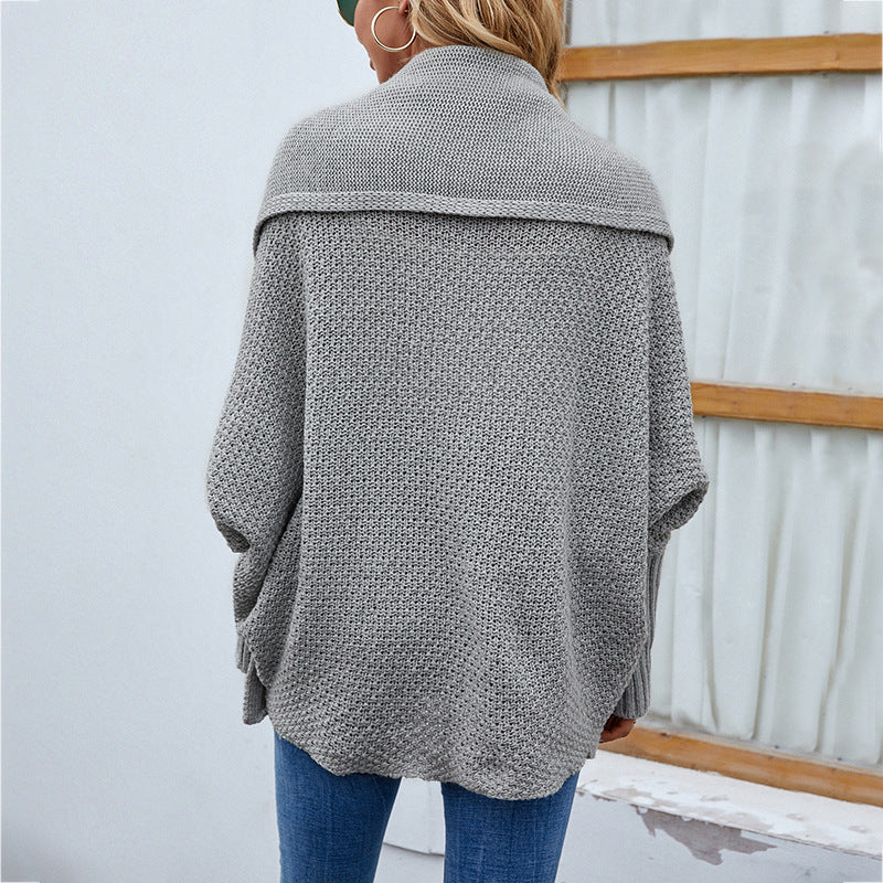 Sarah Express Women's Oversized Knit Cardigan - Batwing Sleeve Open Front Sweater Jacket