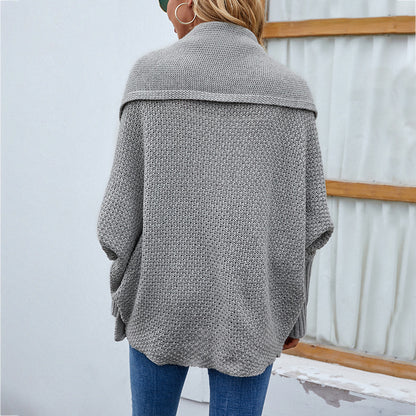 Sarah Express Women's Oversized Knit Cardigan - Batwing Sleeve Open Front Sweater Jacket