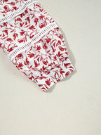 Sarah Express Women's Floral Button Down Long Sleeve Shirt - Ruffled Viscose Blouse