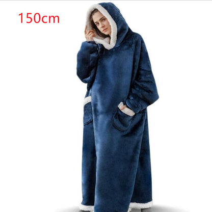 Sarah Express Oversized Wearable Blanket Hoodie with Pockets - Ultra Plush TV Blanket for Women & Men 150cm navy blue One Size