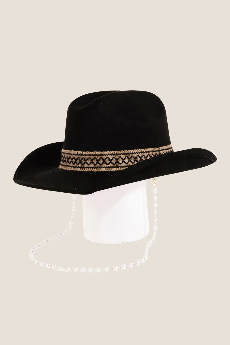 Sarah Express Women's Fame Ornate Band Cowboy Hat - Western Style Accessory Bk One Size