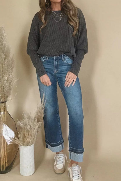 Sarah Express Women's Boat Neck Long Sleeve Knit Top