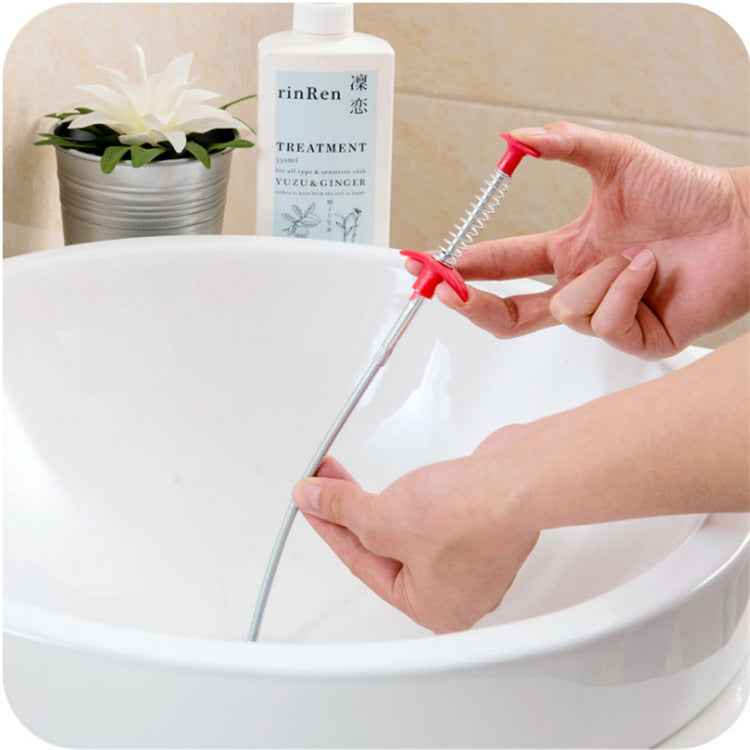 Sarah Express Drain Snake Hair Clog Remover Tool - 60cm Flexible Spring Pipe Cleaner for Kitchen Sink & Bathroom Drains
