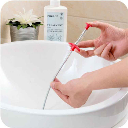 Sarah Express Drain Snake Hair Clog Remover Tool - 60cm Flexible Spring Pipe Cleaner for Kitchen Sink & Bathroom Drains