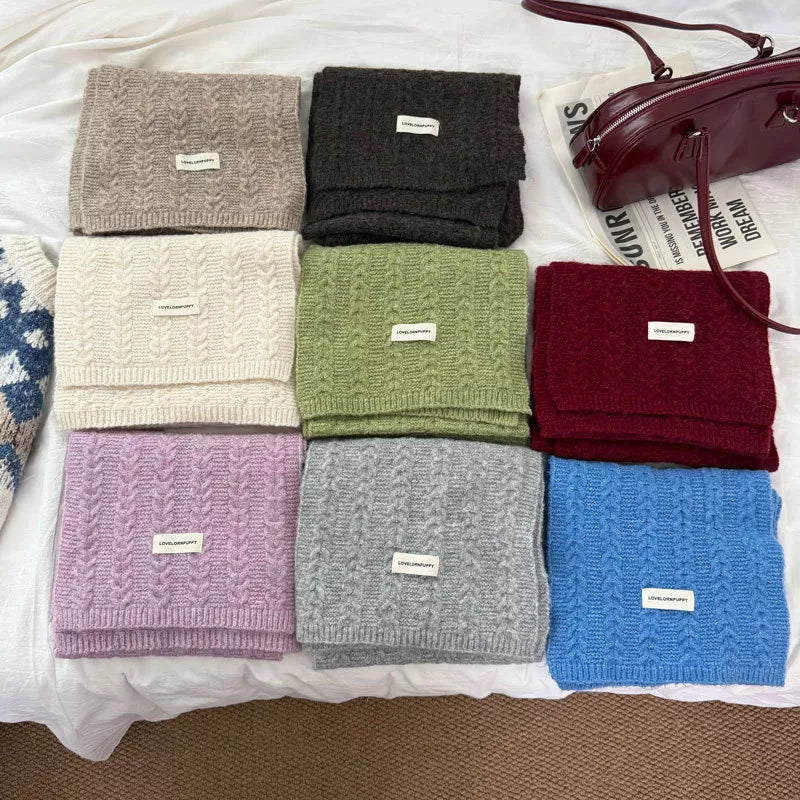 Sarah Express Textured Knit Winter Scarf - Warm Cozy Long Scarf for Women