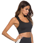 Sarah Express Women's Hooded Sports Bra Yoga Vest - Quick-Drying Shockproof Running Crop Top