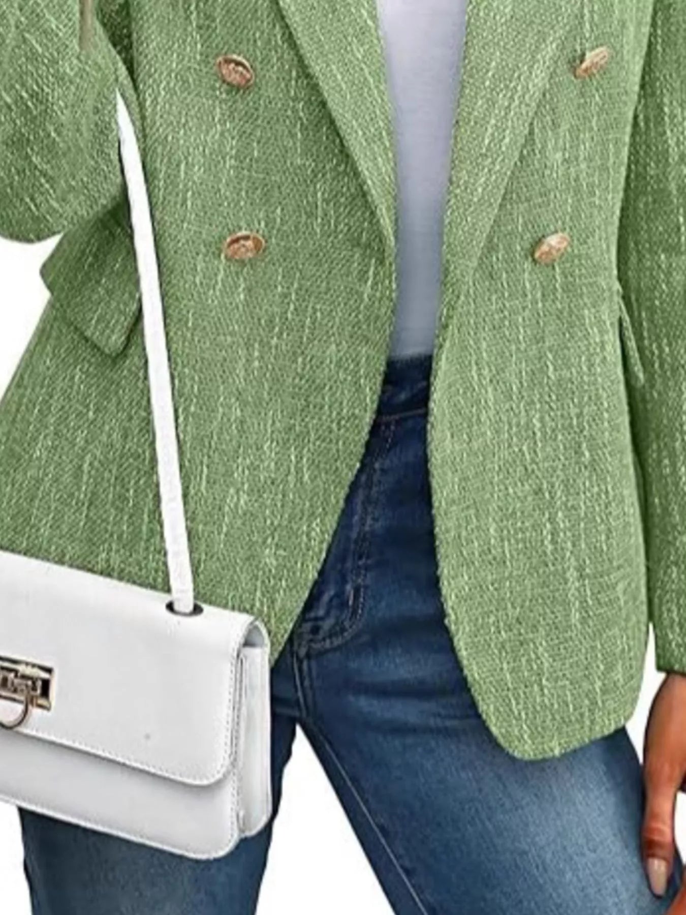 Sarah Express Women's Double-Breasted Lapel Collar Blazer