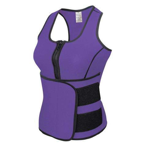 Sarah Express Women's Neoprene Body Sculpting Waist Trainer Vest Zipper Front Sports Waistcoat