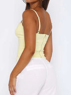 Sarah Express Women's Lace Trim Sweetheart Neck Cami Top